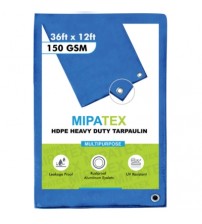 Mipatex Tarpaulin / Tirpal 36 Feet x 12 Feet 150 GSM (Blue)